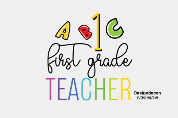 First Grade Teacher Gift Retro Svg Graphics