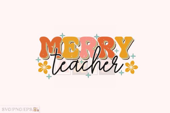 Merry Teacher Christmas SVG T-shirt Graphics