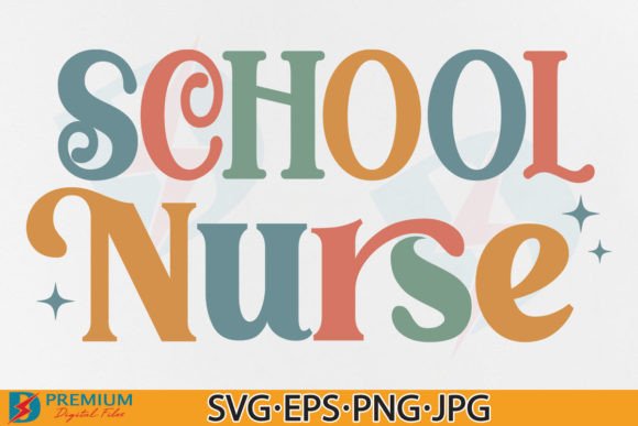 School Nurse SVG PNG, Retro Nursing Gift Graphics