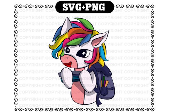 School Student Unicorn Svg and Png Graphics