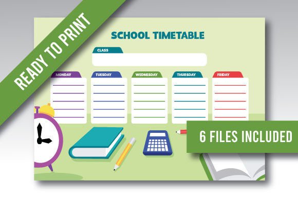 School Timetable Print Template