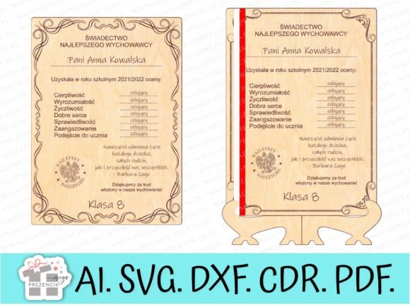 Teacher Certificate File Svg Laser Cut Graphics
